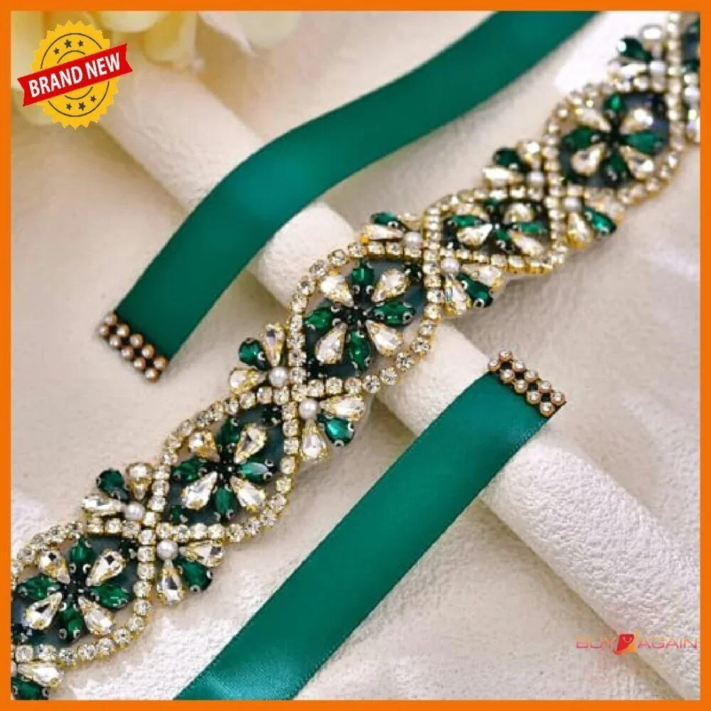 Sparkling Rhinestone Wedding Belt Plus Size Adjustable Satin